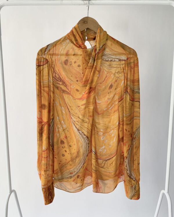 Blusa laranja estampada ANIMALE - 38 - VENDIDO SISTEMA OTO