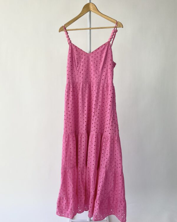 Vestido midi laise rosa FRESKA - M - VENDIDO SISTEMA OTO