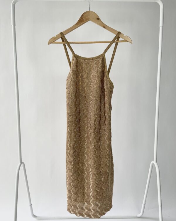 Vestido curto dourado fios de lurex A BRAND -38 - VENDIDO SISTEMA OTO