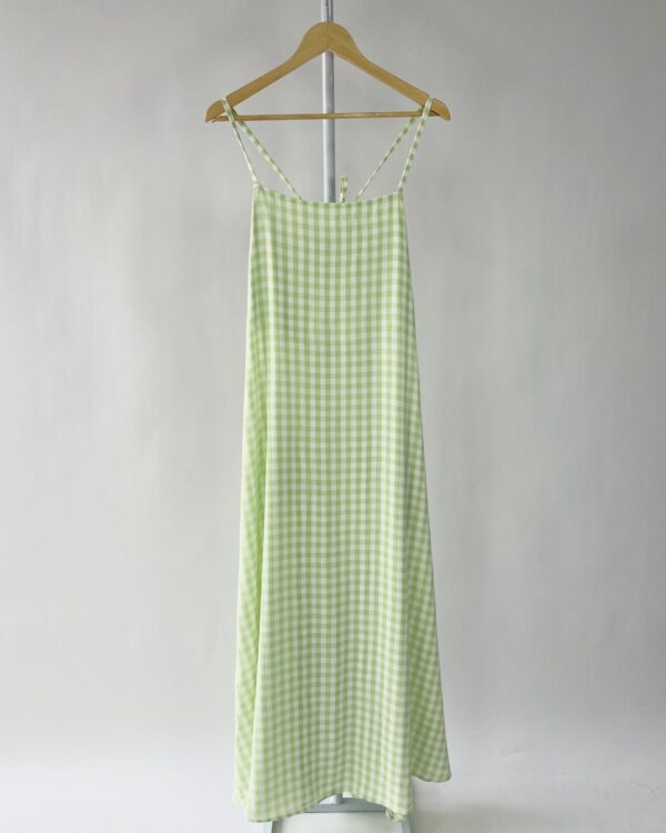 Vestido longo xadrez vichy verde I DRESS - G - VENDIDO SISTEMA OTO