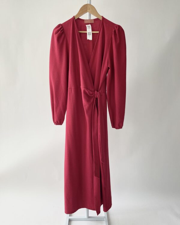 Vestido midi vermelho transpassado CITY - G - VENDIDO SISTEMA OTO