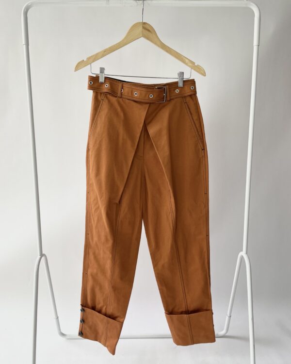 Calça algodão terracota cinto e prega na frente PROENZA SCHOULER - 36 - VENDIDO SISTEMA OTO