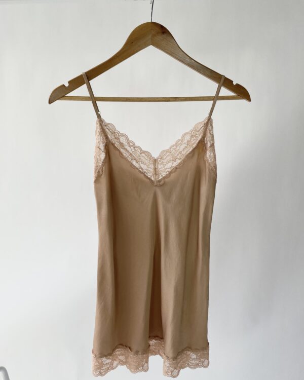 Blusa regata seda com renda nude INTIMISSIMI - P - VENDIDO SISTEMA OTO