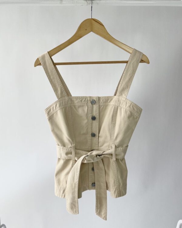 Blusa com cinto botoes bege N.Y.B.D - P - VENDIDO SISTEMA OTO