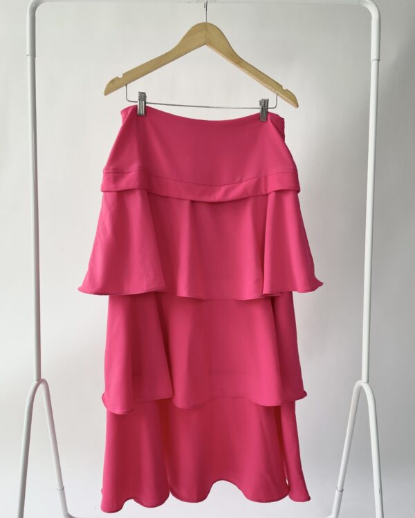 Saia midi rosa babados A COLLECTION - 42