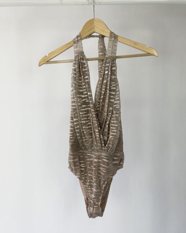 Body bege com lurex dourado AGILITÁ - PP *nunca usado* - VENDIDO SISTEMA OTO