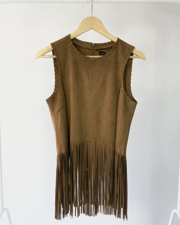 Blusa caramelo com franjas ZARA - M - VENDIDO SISTEMA OTO