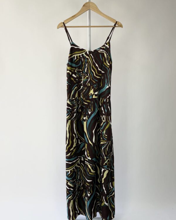 Vestido longo marrom com estampa TOTEM - P