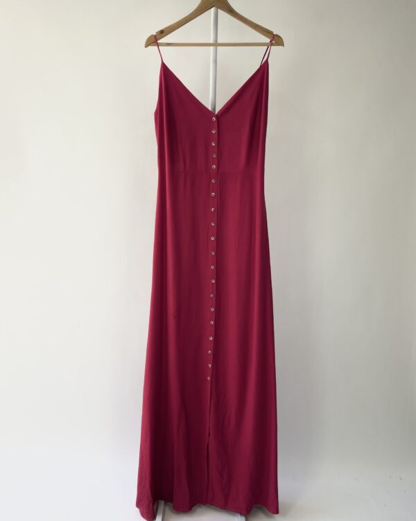 Vestido longo botoes fucsia LIZIE - GG - VENDIDO SISTEMA OTO