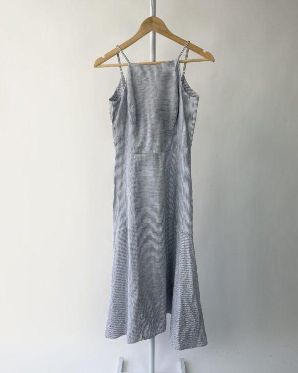 Vestido linho azul listrado RICHARDS - 36 - VENDIDO SISTEMA OTO