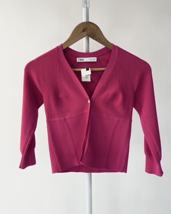 Casaqueto rosa tricot canelado ZARA - P