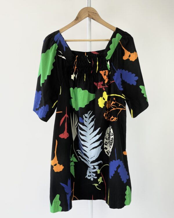 Vestido algodão preto com colorido ANIMALE - M - VENDIDO SISTEMA OTO