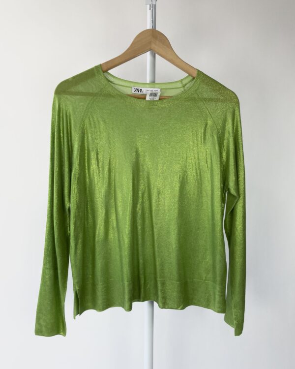 Blusa manga longa verde ZARA - P VENDIDO SISTEMA OTO