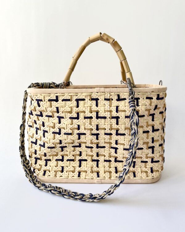 Bolsa palha com alça bambu - VENDIDO SISTEMA OTO