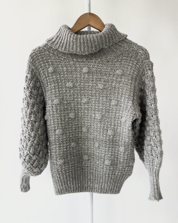 Suéter cinza tricot com gola alta IORANE - P - VENDIDO SISTEMA OTO