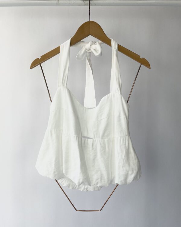 Blusa croped frente unica branca VERSA - G - VENDIDO SISTEMA OTO