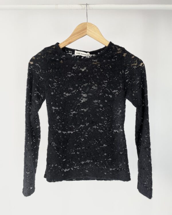 Blusa preta manga renda CRIS BARROS - 36 *nunca usado* - VENDIDO SISTEMA OTO