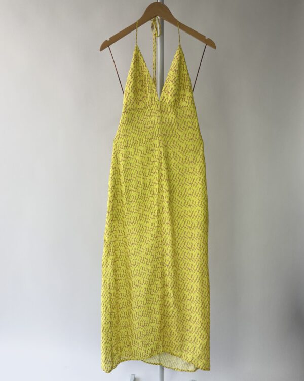 Vestido amarelo com estampa VIX - PP - VENDIDO SISTEMA OTO