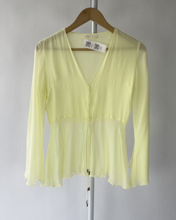 Blusa com amarrações amarela  NV - P - VENDIDO SISTEMA OTO