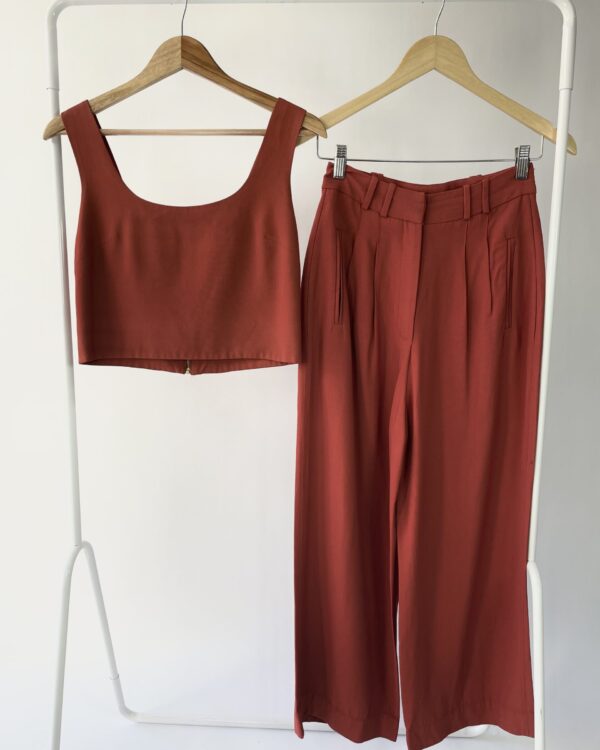 Conjunto calça e croped terracota NV -34 - VENDIDO SISTEMA OTO