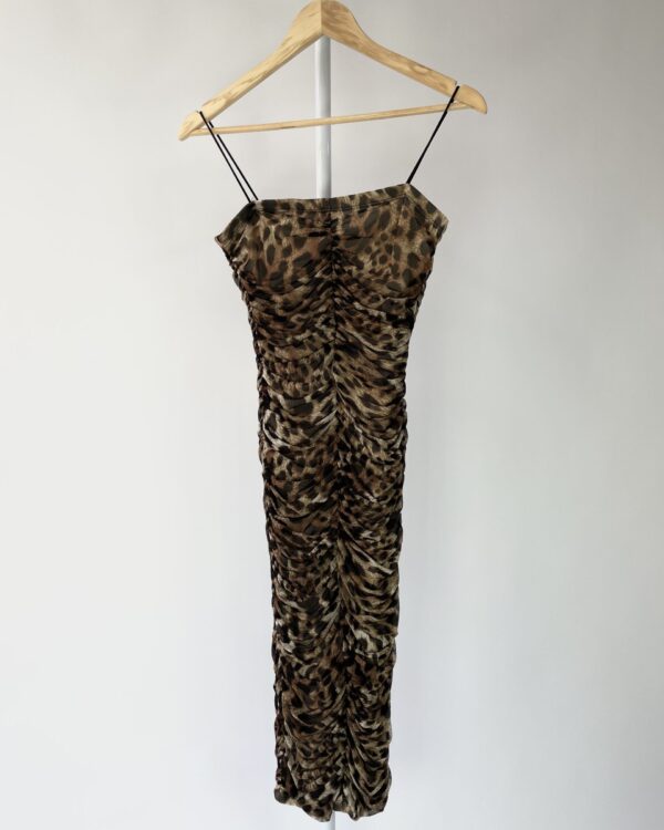 Vestido animal print tule drapeado CURADORIA BRAND STORE - P *nunca usado* - VENDIDO SISTEMA OTO