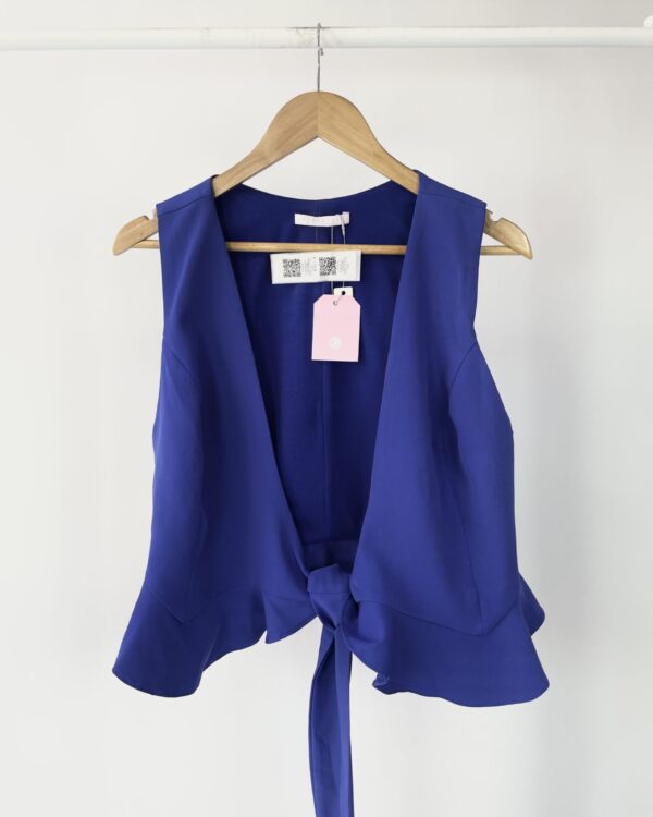 Blusa azul com amarração CURADORIA BRAND STORE - G  *nunca usado* - VENDIDO SISTEMA OTO