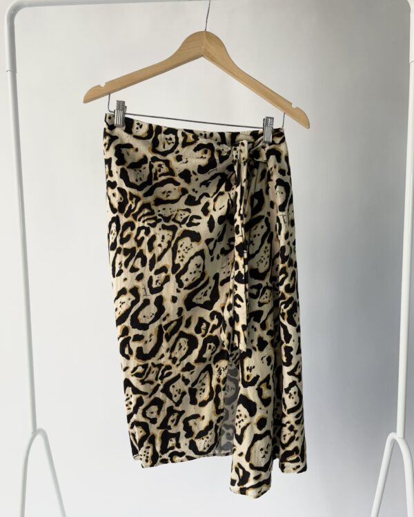 Saia linho transpassada animal print ANIMALE - 36 - VENDIDO SISTEMA OTO