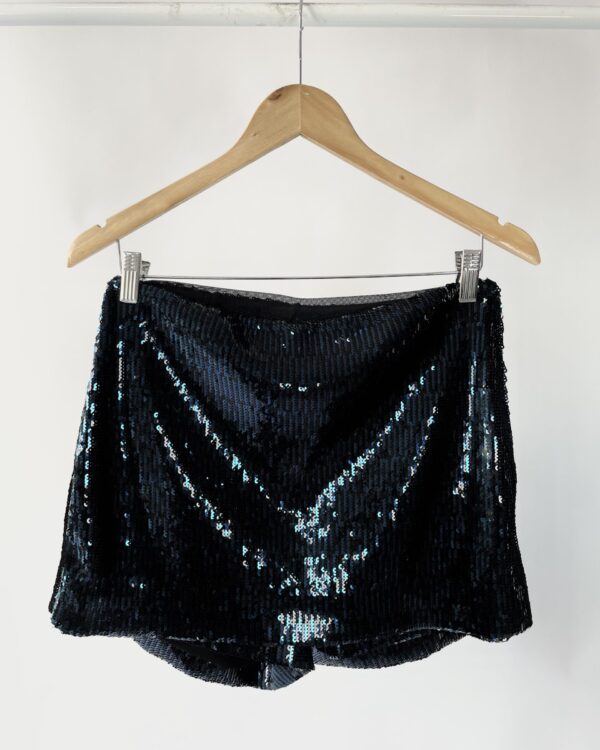 Short saia paete azul e preto RENATA CAMPOS - PP *nunca usado* - VENDIDO SISTEMA OTO