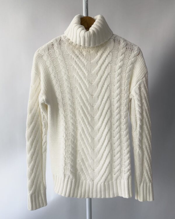 Casaco tricot branco gola alta LE LIS BLANC - P - VENDIDO SISTEA OTO