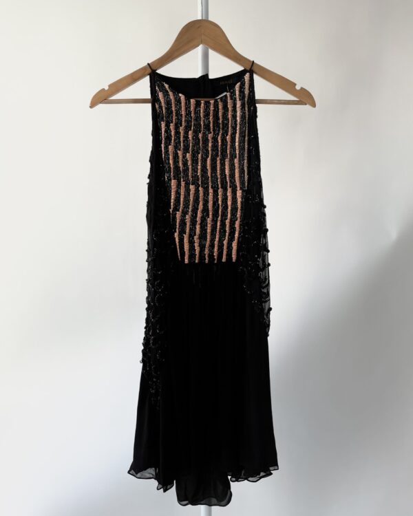 Vestido preto com apliações e decote nas costas ANIMALE - 38