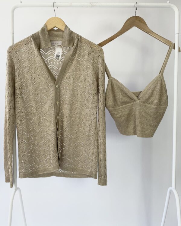 Twin set tricot lurex dourado MANU MANU - M - VENDIDO SISTEMA OTO