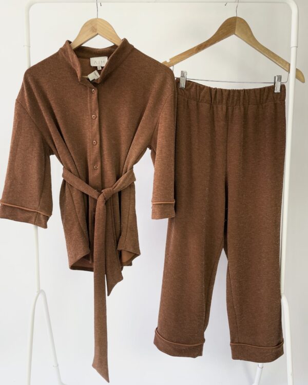 Conjunto marrom com lurex AIM - M - VENDIDO SISTEMA OTO