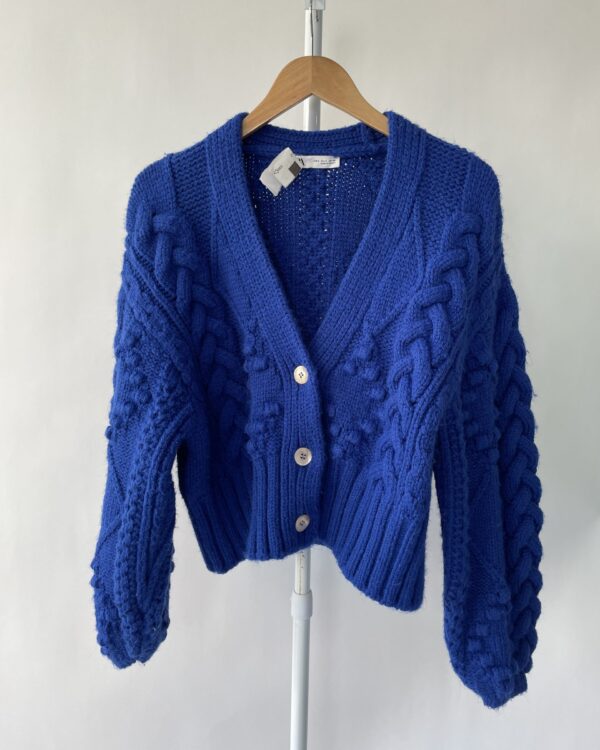 Cardigan azul marinho tricot com botões ZARA - P - VENDIDO SISTEMA OTO