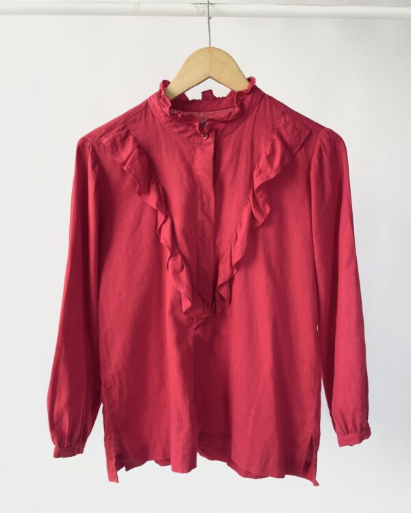 Blusa linho vermelha MAN MANU - 38 - VENDIDO SISTEMA OTO