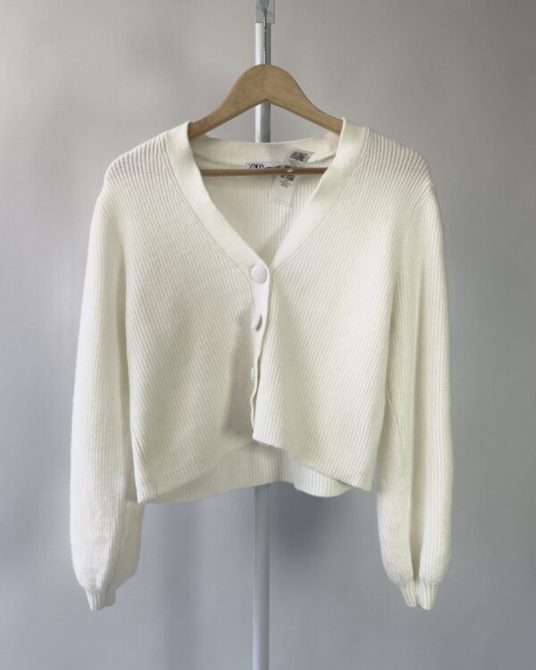 Cardigan branco tricot ZARA - P - VENDIDO SISTEMA OTO