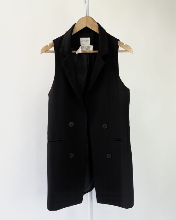 Colete alongado preto CREAM - P - VENDIDO SISTEMA OTO