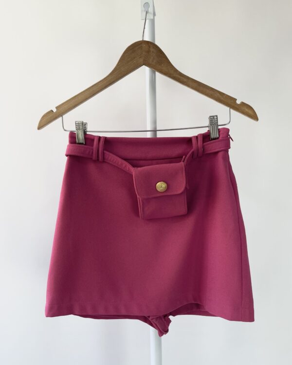 Short saia com cinto rosa NV - 36 - VENDIDO SISTEMA OTO