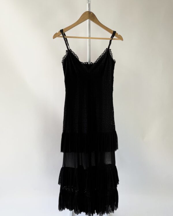 Vestido midi renda preto LOVLITY - P - VENDIDO SISTEMA OTO