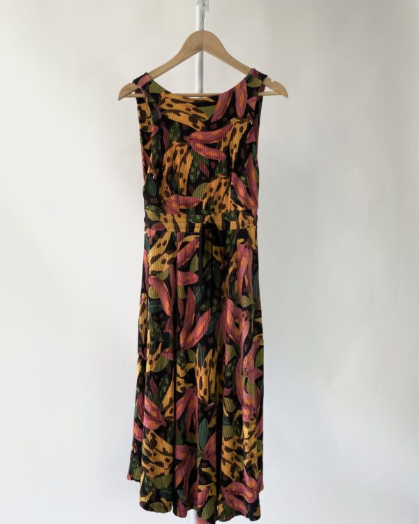 Vestido midi malha canelada estampada FARM - P - VENDIDO SISTEMA OTO