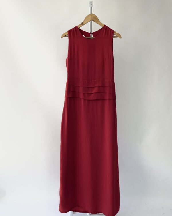 Vestido longo seda vermelho - 38 - VENDIDO SISTEMA OTO