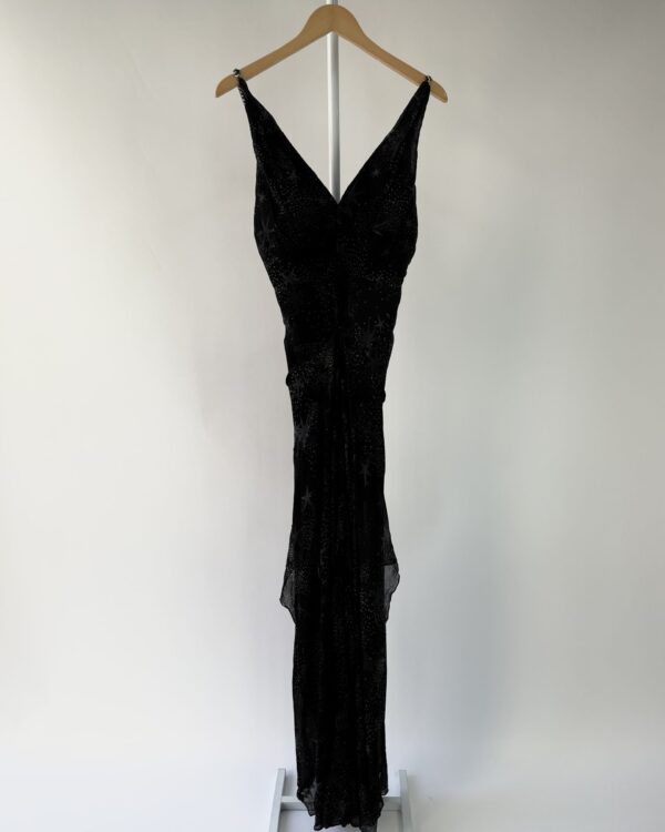 Vestido azul marinho longo com detalhes ANIMALE GLAM - 38 - vendido sistema oto