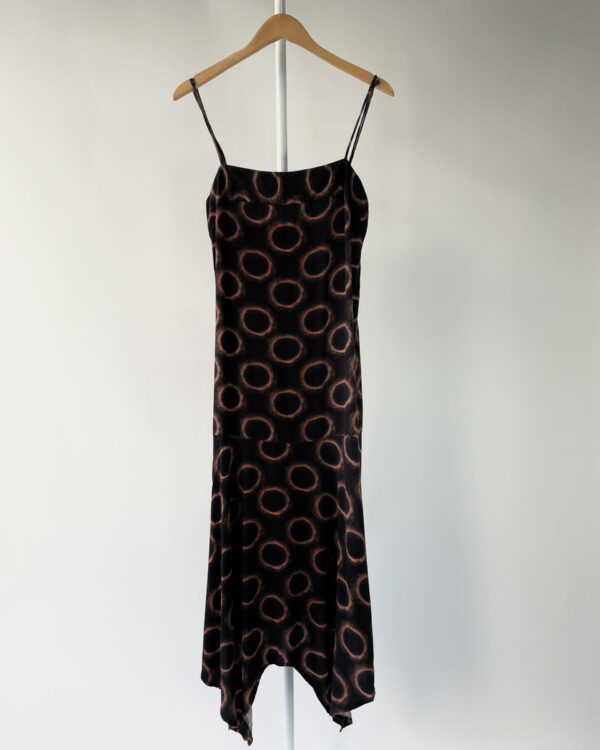 Vestido midi preto estampado barra assimétrica ANIMALE - 36 - VENDIDO SISTEMA OTO