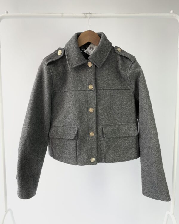 Casaco de lã batida cinza ZARA - P - VENDIDO SISTEMA OTO