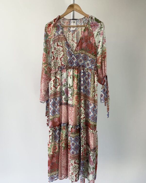 Vestido midi estampado e texturizado ZARA - P - VENDIDO SISTEMA OTO