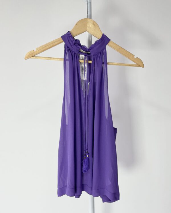 Blusa roxa com transparência MARIA FILÓ - P *nunca usada* - VENDIDO SISTEMA OTO