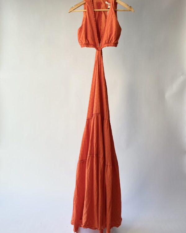 Vestkido longo laranja recortado laise LITT - 36 - VENDIDO SISTEMA OTO