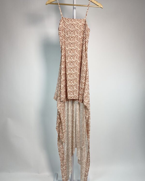 Vestido curto com amarração tuler marrom com off VIX - PP - VENDIDO SIST OTO