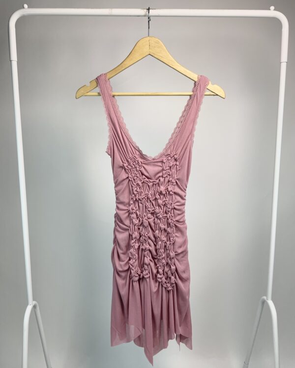 Vestido curto rosa drapeado ZARA - P *nunca usado* - VENDIDO SISTEMA OTO