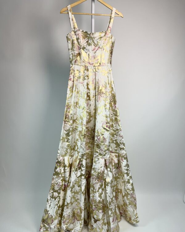 Vestido corset longo branco e dourado estampado FABULOUS AGILITÁ - 34 *nunca usado*