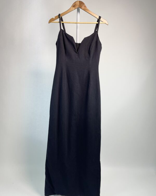 Vestido longo preto decote v LITT - 36 - VENDIDO SISTEMA OTO